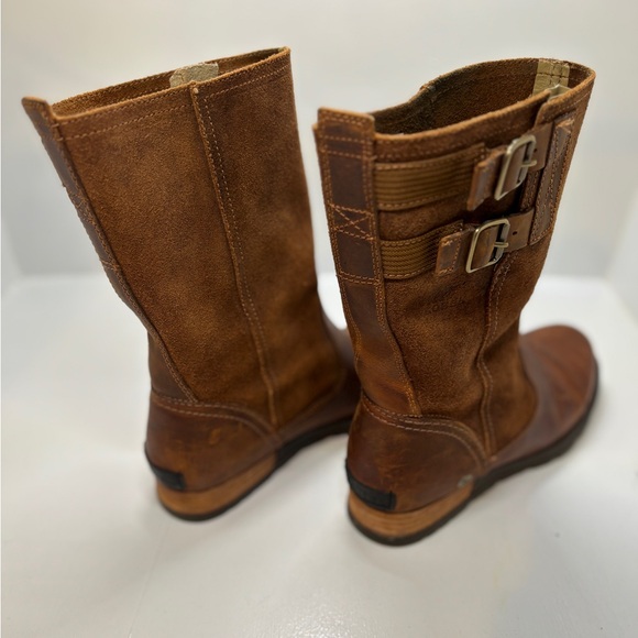 Sorel Major Pull On Boots - Grizzly Bear Tan Leather/Suede Mid-Calf Buckles - Picture 5 of 12